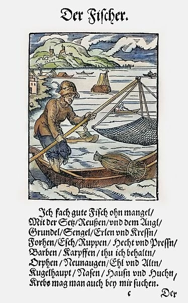 FISHERMAN, 1568. Woodcut, 1568, by Jost Amman