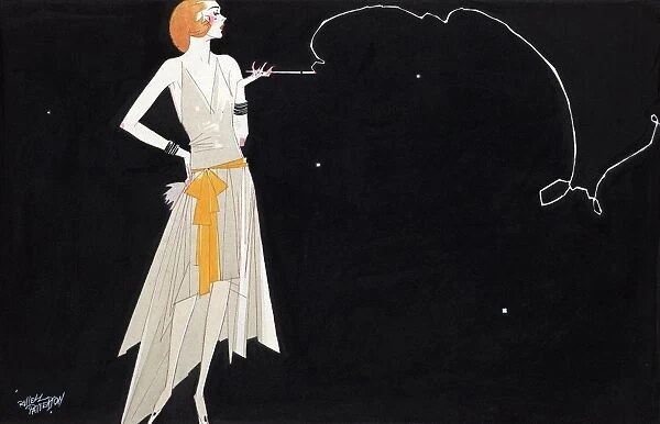 FLAPPER, c1920. Where theres smoke theres fire. Ink and watercolor by Russell Patterson