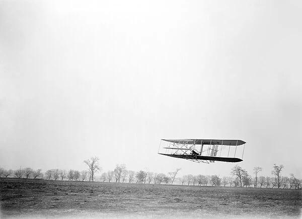 Flight 85, piloted by Orville Wright, over Huffman Prairie at Dayton, Ohio, 16 November 1904