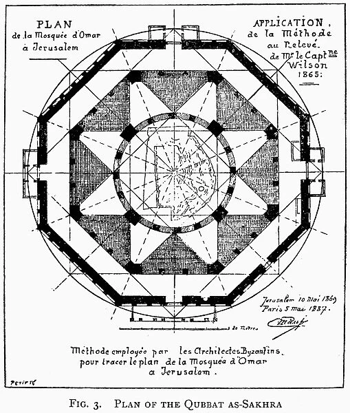 Floor plan of the Dome of the Rock, French, 19th century