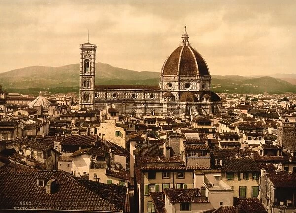 FLORENCE: CATHEDRAL. A panoramic view of the Santa Maria del Fiore cathedral in Florence