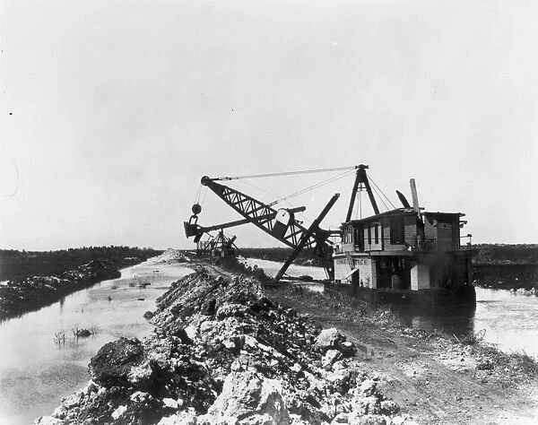FLORIDA EVERGLADES, 1927. Dredging operation during the construction of the Everglades
