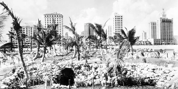 FLORIDA: MIAMI, c1925. Coral walls in a Miami park, c1925