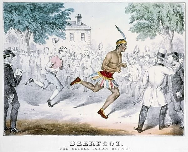 FOOT RACE, c1861. Deerfoot, The Seneca Indian Runner in One of His Celebrated Matches
