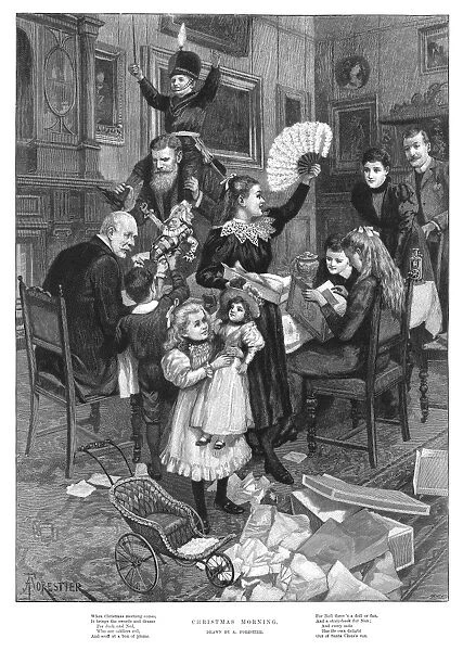 FORESTIER: CHRISTMAS, 1896. Christmas Morning. Engraving after Amedee Forestier, 1896