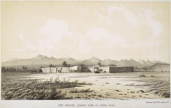 FORT BRIDGER, WYOMING, 1852. A fur trading outpost established in 1842 along the Oregon Trail