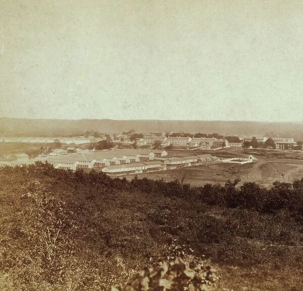 FORT LEAVENWORTH, 1867. Fort Leavenworth, Kansas, as viewed from a nearby hilltop