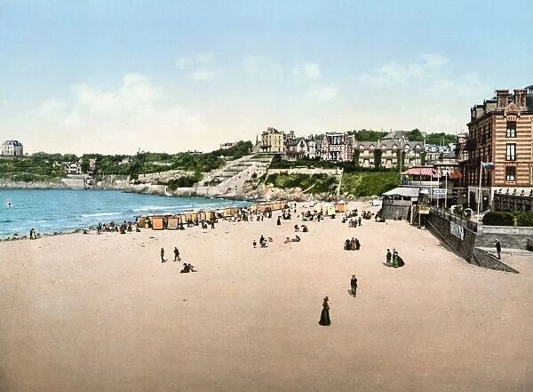 FRANCE: CASINO, c1895. The beach and casino resort in Dinard, France. Photochrome, c1895