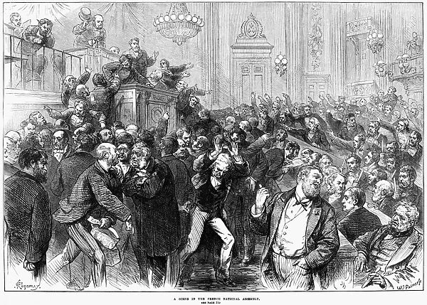 FRANCE: GOVERNMENT, 1872. A scene in the French National Assembly. Engraving, 1872