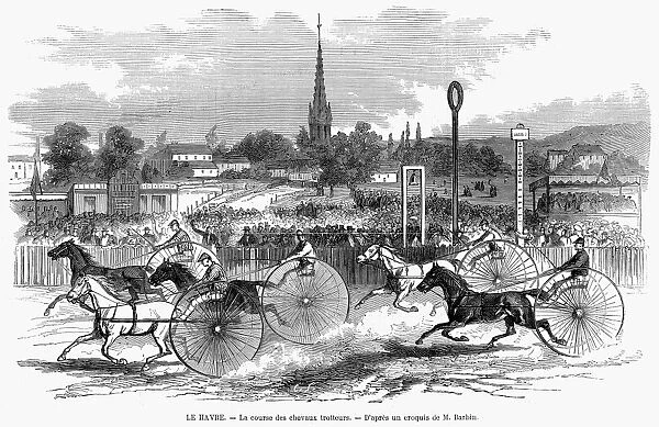 FRANCE: HORSE RACE, 1869. Horse race at Le Havre, France. Wood engraving, 1869