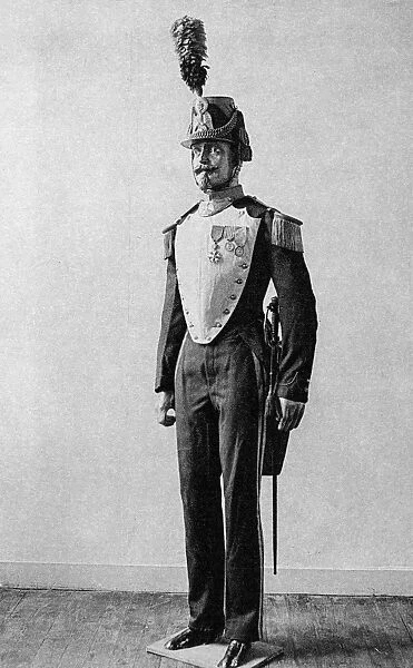 FRANCE: OFFICER, 1857. The uniform of an officer of the light infantry (voltigeuers)
