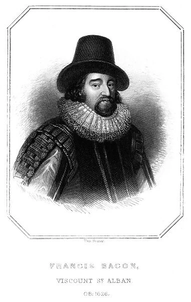 FRANCIS BACON (1561-1626). 1st Baron Verulam and Viscount St. Albans. English philosopher, statesman, and author. Steel engraving, English, 19th century, after a painting, c1618