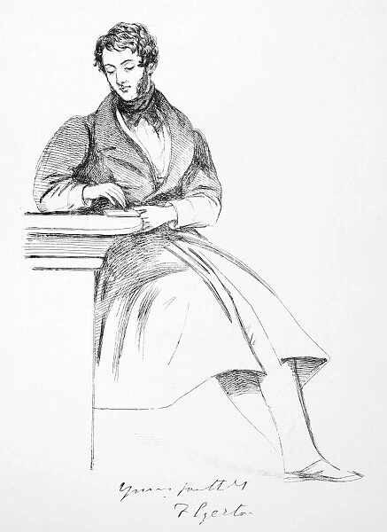 FRANCIS EGERTON (1800-1857). First Earl of Ellesmere. English statesman and author. Drawing, c1835, by Daniel Maclise