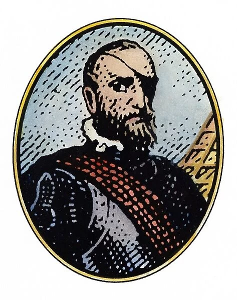 FRANCISCO DE ORELLANA (c1500-1546). Spanish soldier and explorer. Woodcut, 16th century
