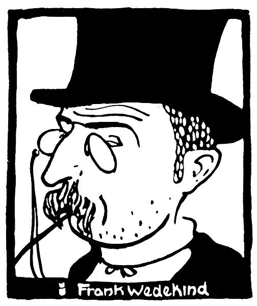 FRANK WEDEKIND (1864-1918). German writer and actor. Caricature, 1900, by Bruno Paul