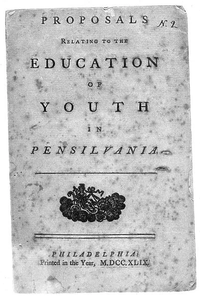FRANKLIN: TITLE PAGE, 1749. Title page of the pamphlet, Proposals Relating to