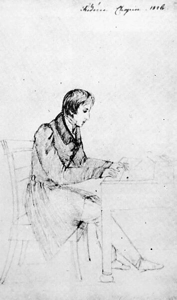 FREDERIC CHOPIN (1810-1849). Polish composer and pianist. Chopin at the piano as a young man