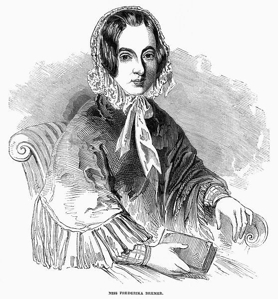 FREDRIKA BREMER (1801-1865). Swedish novelist. Wood engraving, English, 1850