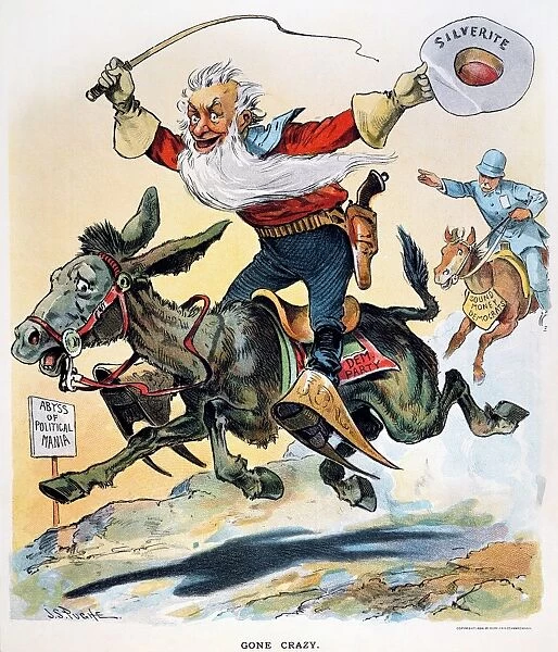 FREE SILVER CARTOON, 1896. American cartoon by J. S. Pughe, 1896, suggesting that the Western Free Silverites had captured control of the Democratic party