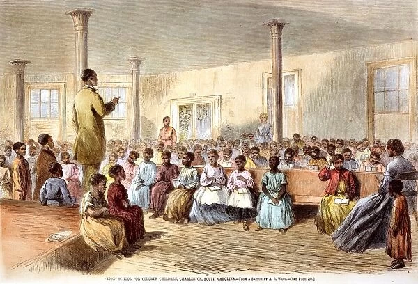 FREEDMANs SCHOOL 1866. Zion School for Colored Children, a Freedmans School at Charleston, South Carolina: engraving, 1866