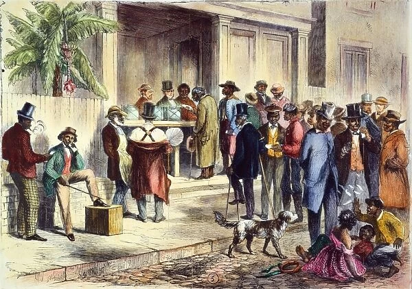 Freedmen voting in New Orleans in 1867: contemporary engraving