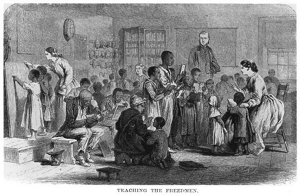 FREEDMENs SCHOOL, 1865. A freedmens school in Memphis, Tennessee. Wood engraving