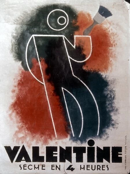FRENCH AD: PAINTS, 1929. French advertising poster, 1929, by Charles Loupot for Valentine paints
