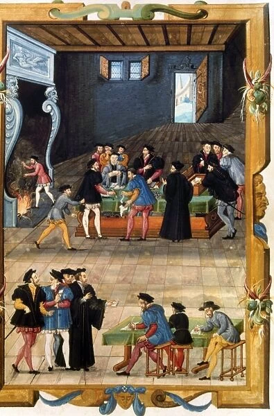 FRENCH COURTIERS. Meeting of notaries and secretaries of King Francis I of France