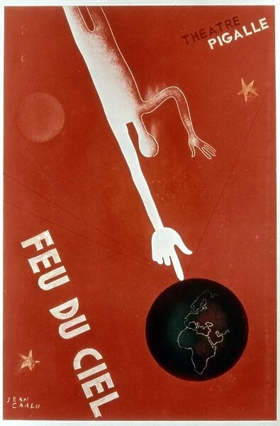 FRENCH THEATRE POSTER. Advertising poster by Jean Carlu, 1929, for the Theatre Pigalle