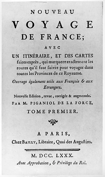 French travel guide, 1780, owned by U. S. President John Adams