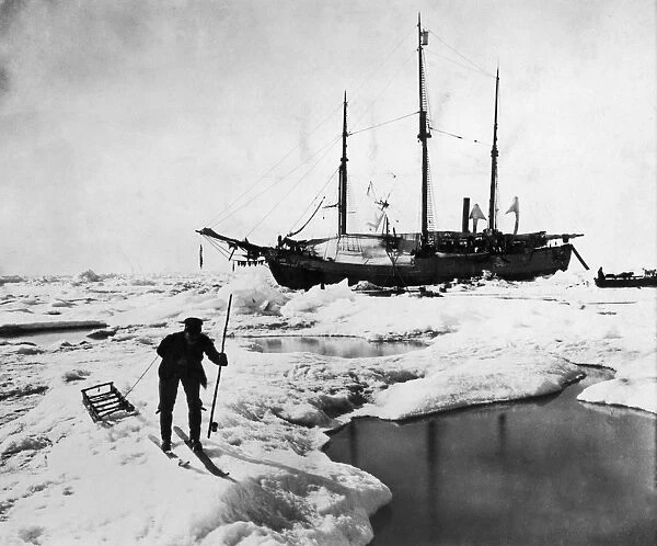 FRIDTJOF NANSEN (1861-1930). Norwegian arctic explorer and stateman. The 1893-96 expeditions ship Fram drifting with the ice across the unknown north polar sea