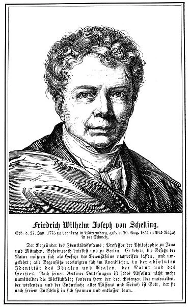 FRIEDRICH W. J von SCHELLING (1775-1854). German philosopher. Line engraving, German, 19th century