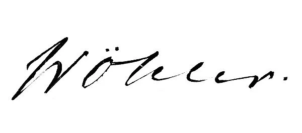 FRIEDRICH WOHLER (1800-1882). German chemist. Autograph signature
