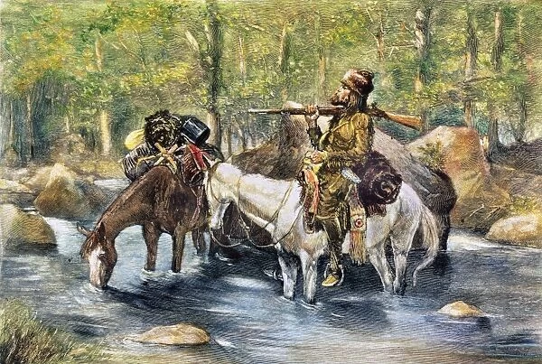 FUR TRAPPER. A white trapper. Illustration by Frederic Remington