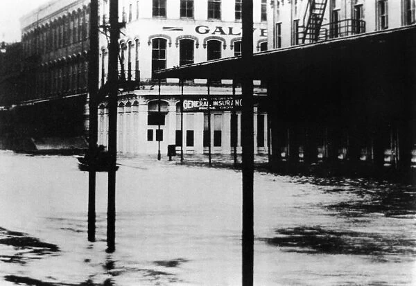 GALVESTON: FLOOD, 1915. The Strand in Galveston, Texas, flooded during the hurricane in 1915