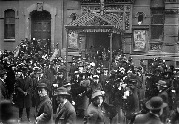 GARMENT WORKER STRIKE. Striking garment workers outside of Webster Hall in New York City