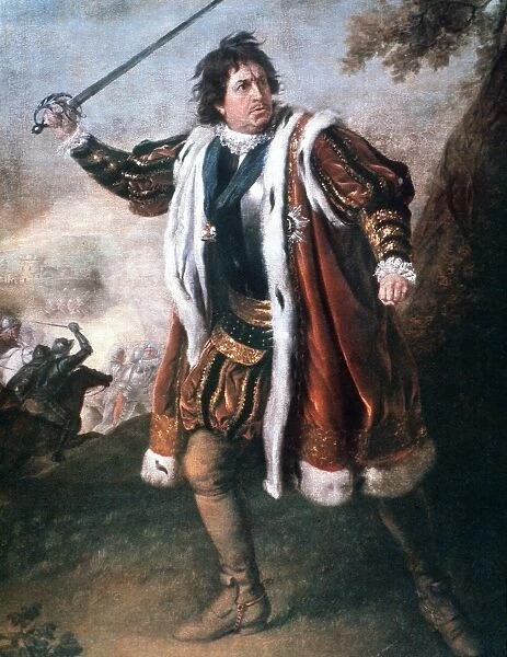 GARRICK: RICHARD III. English actor David Garrick (1717-1779) as Shakespeares King Richard III
