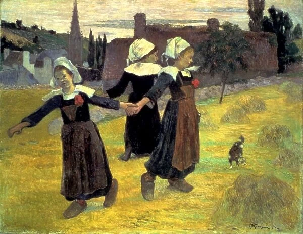 GAUGUIN: BRETON GIRLS, 1888. Paul Gauguin: Breton Girls Dancing. Canvas, 1888