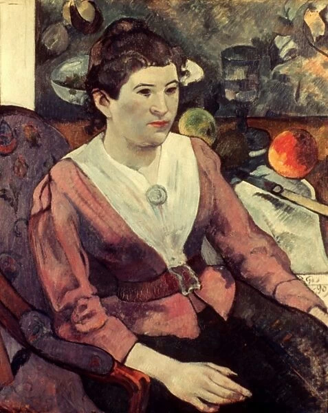 GAUGUIN: MARIE DERRIEN, 1890. Paul Gauguin: Portrait of Marie Derrien. Oil on canvas, 1890