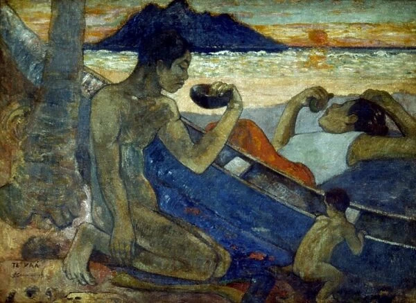 GAUGUIN: PIROGUE, 19th C. Paul Gauguin: The Pirogue. Oil on canvas