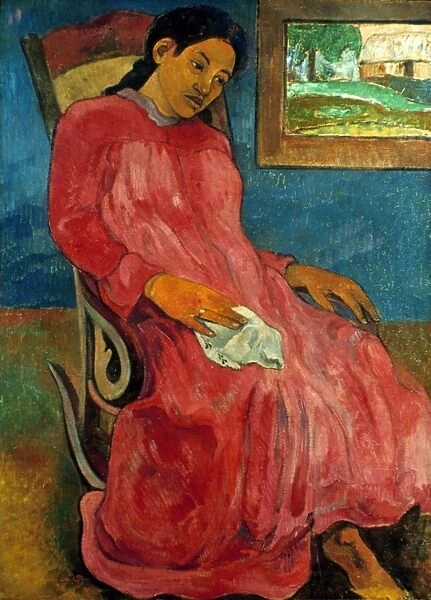 GAUGUIN: REVERIE, 1891. Paul Gauguin: Reverie (Melancolique). Oil on canvas, 1891