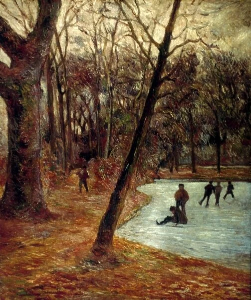 GAUGUIN: SKATERS, 1884-85. Paul Gauguin: Skaters in Frederiksberg Park, Copenhagen. Oil on canvas, 1884-85