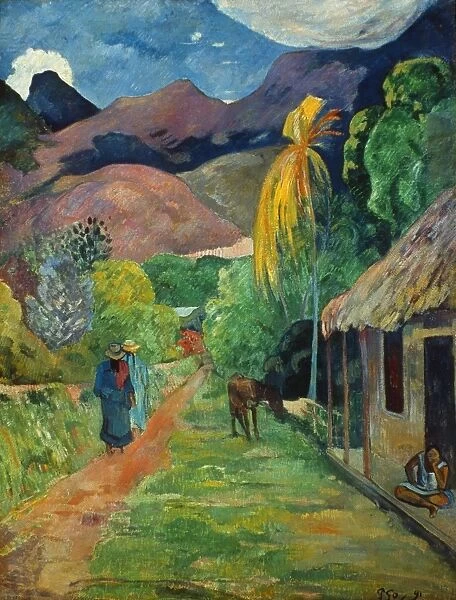 GAUGUIN: TAHITI, 19th C. Paul Gauguin: Street in Tahiti. Canvas