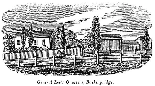 General Richard Henry Lees headquarters during the American Revolution at Baskingridge, New Jersey. Wood engraving, 1844