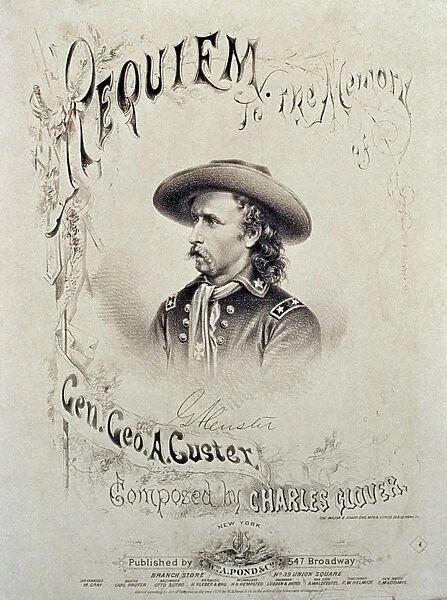 GEORGE A. CUSTER (1839-1876). American army officer. Song sheet cover, 1876