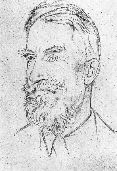 GEORGE BERNARD SHAW (1856-1950). Irish playwright. Drawing by William Rothenstein