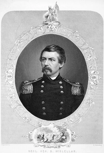 GEORGE BRINTON MCCLELLAN (1826-1885). American soldier and politician. Steel engraving, American, 1862