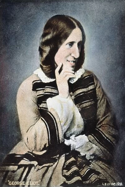 GEORGE ELIOT (1819-1880). Nee Mary Ann Evans Cross. Oil over a photograph, n. d