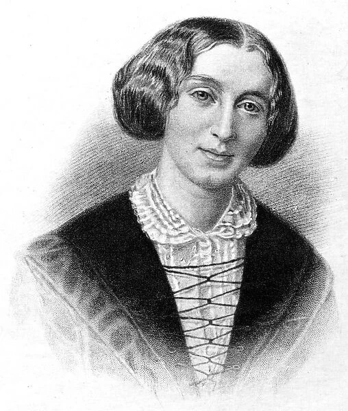 GEORGE ELIOT (1819-1880). Pseudonym of Mary Ann Evans Cross. English novelist. At age 30. Stipple engraving, 19th century
