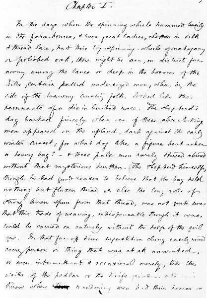 GEORGE ELIOT MANUSCRIPT. The beginning of the autograph fair copy manuscript of